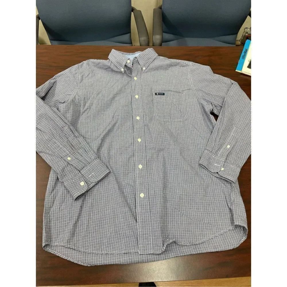 Chaps Men Button Up Dress Shirt- Easy Care- Size Large
